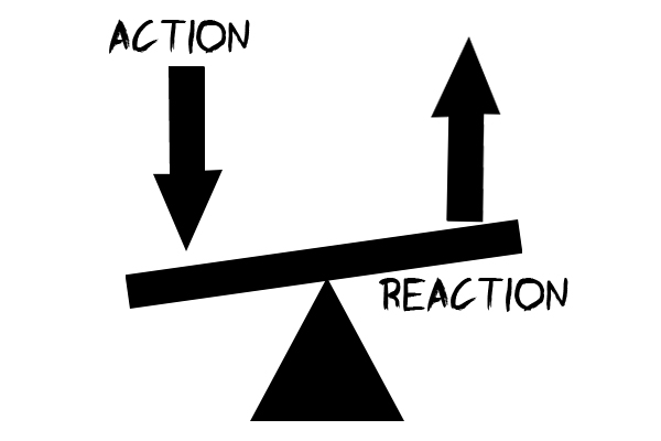reaction to action clip art